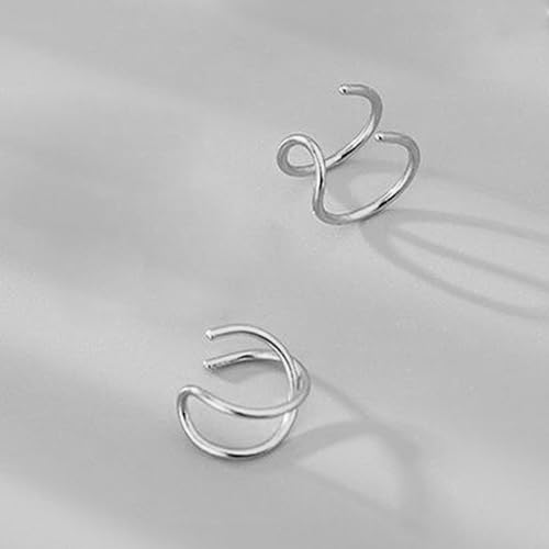 Ear Cuff Earrings for Women Non Piercing Faux Earring Cuff Rose Gold Earring Cuffs Non Pierced - color: Silver Ear Cuff