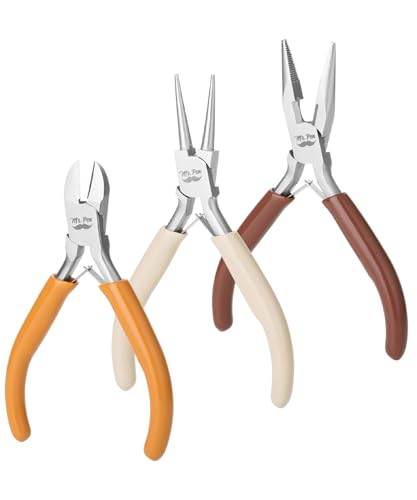 Mr. Pen- Pliers for Jewelry Making, 3 Pack, Chain Nose | Round Nose Pliers Set and Wire Cutter for Beading, Wire Wrapping, Jump Rings, Jewelry Repair, Crafting, DIY - color: Autumn