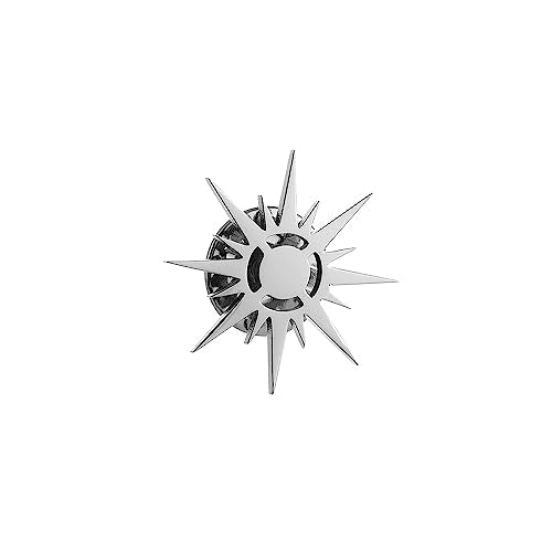 Stainless Steel Solar Apollo Sun Brooch for Mens Lapel Pins - color: steel