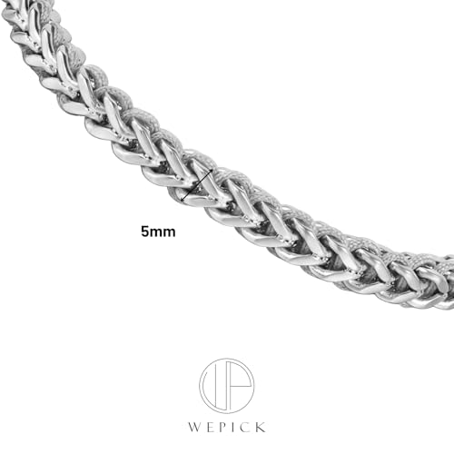 18K Gold-Plated Bracelets for Men Franco Link Chain Adjustable | Stainless Steel Bracelet, Gold Beads Bracelet, Handcrafted Braided, Mens Jewelry Birthday Gift for Men - color: Silver with Grey