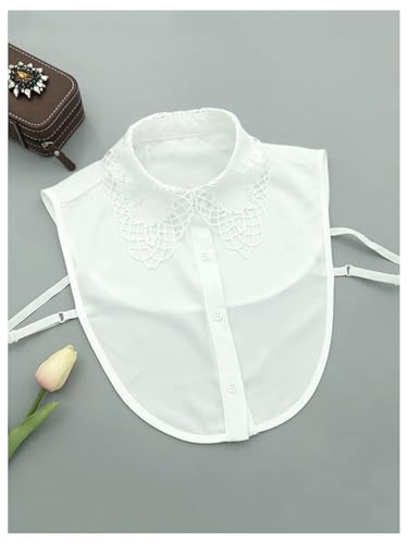 Verdusa Women's Fake Collar Detachable Dickey Collar Half Shirts Blouse - color: White Floral