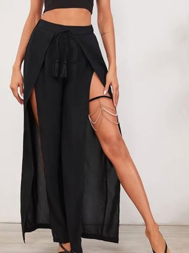 Snake Thigh Chain for Women, Medusa Serpent Garter Leg Jewelry, Gothic Leg Accessories for Halloween Costume, Festival Fashion - style: X Gold Pearl Bead Thigh Chain