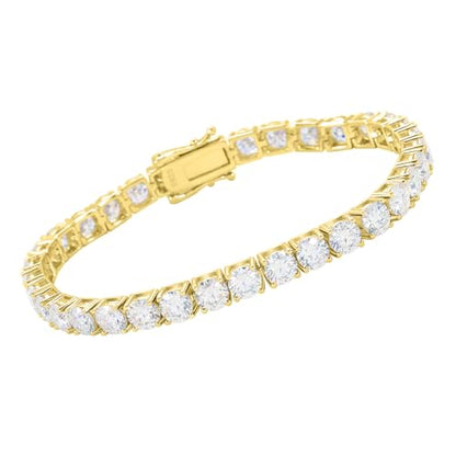 Gem's Beauty 925 Sterling Silver Tennis Bracelet Cubic Zirconia Silver Bracelets For Women 14k Gold Plated 6.5 inches-9 inches - color: Gold 4MM, size: 7.5 inches