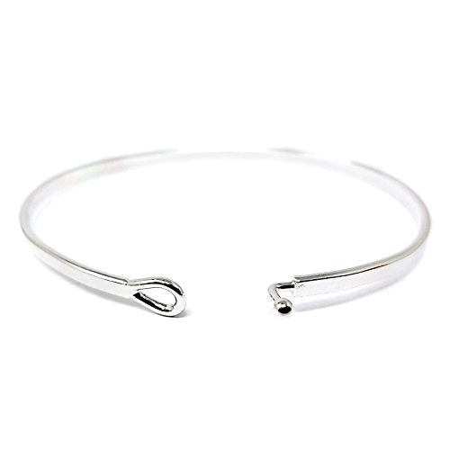 SM Inspirational Positive Message Engraved Thin Cuff Bangle Bracelets for Women (Braver,Stronger,Smarter - Silver)