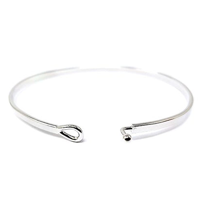 SM Inspirational Positive Message Engraved Thin Cuff Bangle Bracelets for Women (Braver,Stronger,Smarter - Silver)