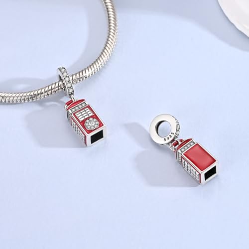 14K Gold Plated Charms for Bracelets Necklace Star Moon Cross Beads Woman | 925 Sterling Silver Charms Butterfly Cute Cat Dog Evil Eye Lucky Bracelet Beads Aesthetic Peandant Jewelry Gift for Mom - color: red 1