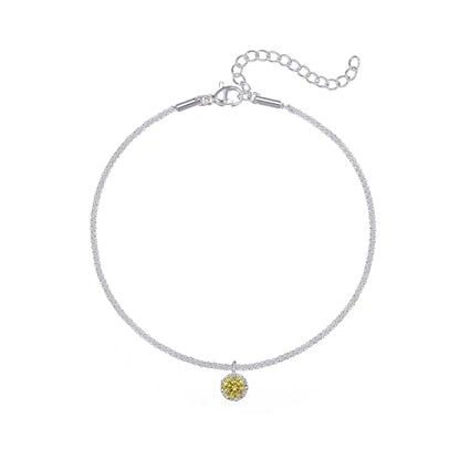 Wellike Silver Ankle Bracelets For Women Waterproof Birthstone Anklets Adjustable Sparkly Chain Silver Plated Stainless Steel Anklet Non Tarnish Jewelry - color: KKWJL185-11