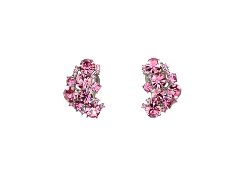 Faship Gorgeous Clip Ons Floral Earrings - color: Pink