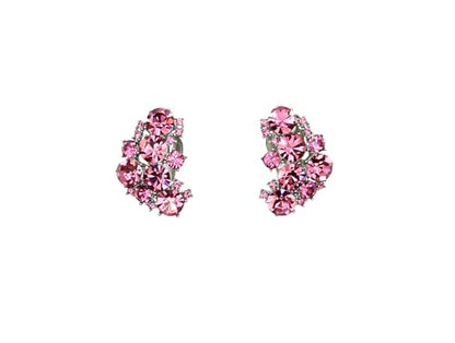 Faship Gorgeous Clip Ons Floral Earrings - color: Pink