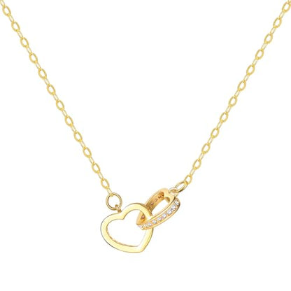 Starain Sunflower Necklaces for Women 14K Gold Plated Rotate Sunflower Pendant Necklace Cute Fun Necklaces 18 inch - color: H-Double Heart
