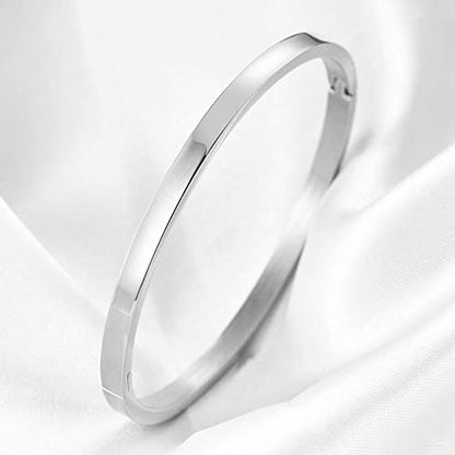 MYNENEY Womens Bracelets Stainless Steel Pave Cubic Zironia Stackable - color: 4mm-Silver, size: 6.3 Inch
