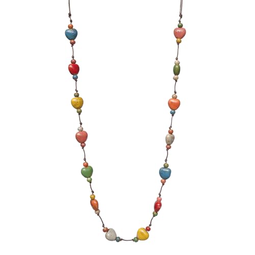 Bohemian Long Beaded Necklace for women, Colorful Hippie Long Layered Necklace, Handmade Boho Jewelry Gift for Mom - color: colorful