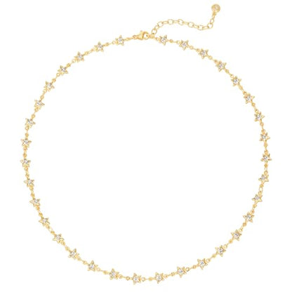 MTMY Beaded Necklaces for Women 14K Gold Plated Dainty Colorful Green/Rose Beaded Pearl Choker Necklace Delicate Boho Choker Necklace Jewelry Gift - style: Star chain