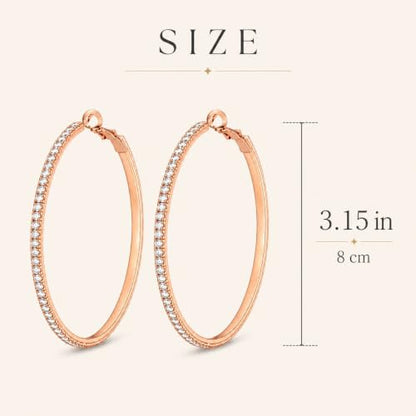 Big Chunky Gold Hoop Earrings for Women Beaded Large Statement Earrings Lightweight Fashion Jewelry Daily Wear Party Gift - color: D3:rose gold hoop 8cm