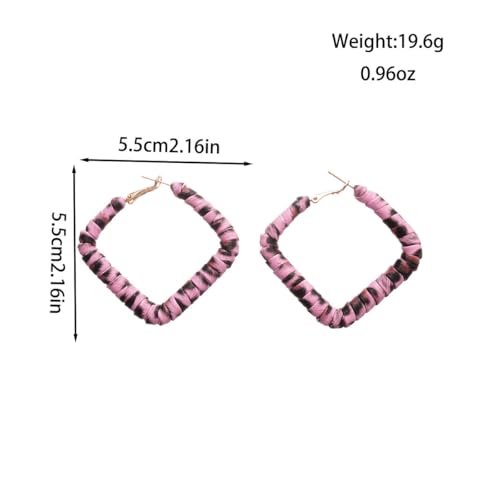 Gold Large Hoop Earrings Lightweight Chunky Gold Earrings Big Hoop Earrings for Women Silver Chunky Earring Gold Statement Earring Fashion Trendy Jewelry - style: C - Pink