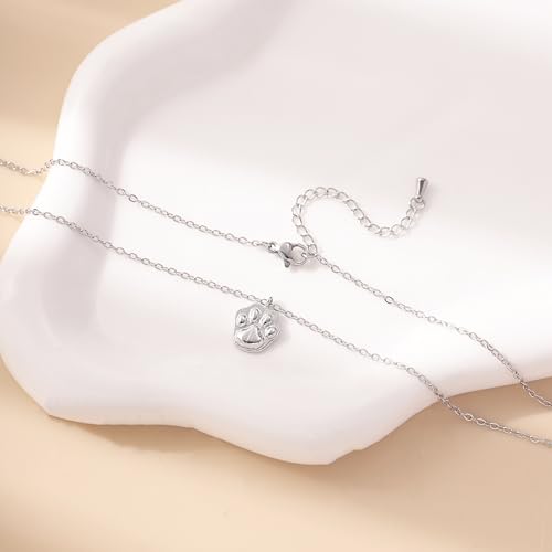 RZKING Silvery Necklace for Women, Gifts for Friend Mom Daughter Teacher - style: Paw Print