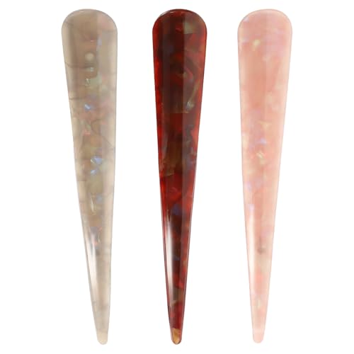 3Pcs Large Acrylic Hair Clips Set for Women, Pink, Brown, and Colors, Sturdy Hairpin Barrettes for Styling and Everyday Hair Accessories
