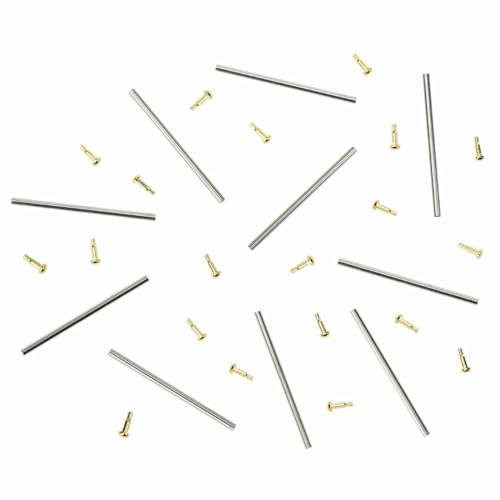 Ewatchparts 10 Set 20mm Tube Friction Pins Compatible With Fixing Men's Citizen Watch Band Clasp Gold