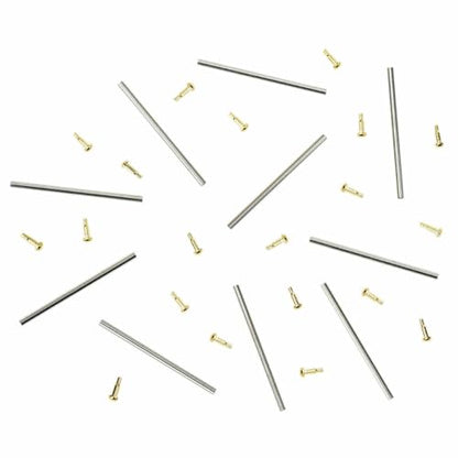 Ewatchparts 10 Set 20mm Tube Friction Pins Compatible With Fixing Men's Citizen Watch Band Clasp Gold