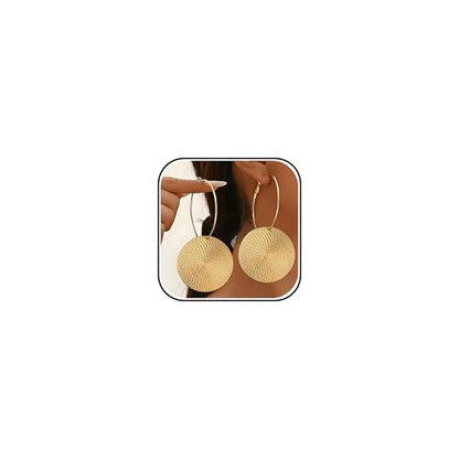 Gold Dangle Earrings for Women Long Statement Drop Boho Gold Chandelier Disc Tassel Earrings Dangle for Party Wedding Trendy Jewelry Gifts - color: A3-Gold Hoop