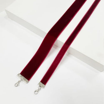 Christmas Choker Necklace for Women Xmas Gift Snowflake Red Velvet Pendant Necklace Red Velvet Reindeer Choker Necklaces Christmas Party Costume Accessories - style: wide