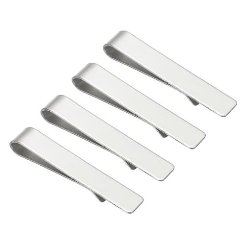 PATIKIL Skinny Tie Clips, Stainless Steel Tie Clips for Men Wedding Business - color: Silver