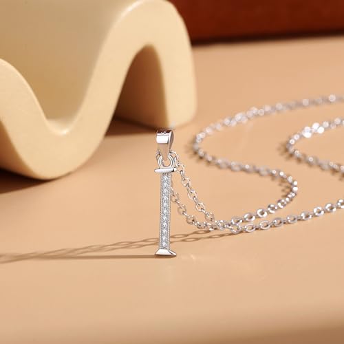 VIKI LYNN Dainty Initial Letter Pendant Necklace for Women | Cubic Zirconia Initial Jewelry, Personalized Letter Necklace, Dainty Women Jewelry, Birthday Gift Idea for Her, Mom and Wife - color: Silver, style: Silver-I