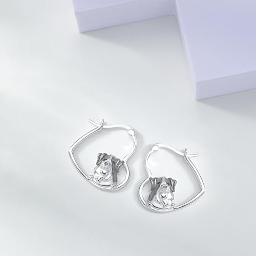 LES OSEWA Dog Animal Earrings Sterling Silver Animal Heart Hoop Dangle Earrings Cute Jewelry Gifts for Women - color: Bernese Mountain Dog