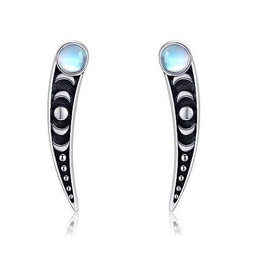 Ear Climbers Earrings for Women Sterling Silver Vintage Ear Crawler Earrings Jewelry Gifts for Women - style: Moon Phase