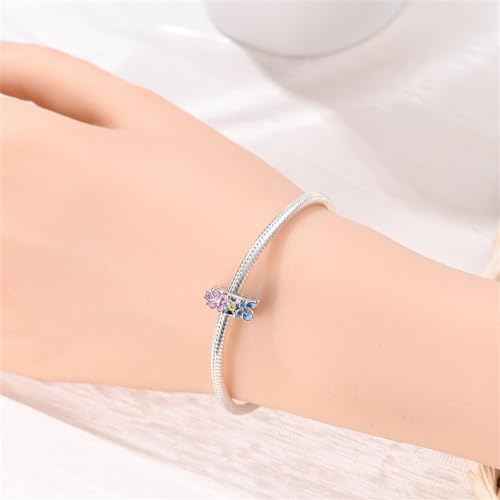 Gold Clip Stopper Charms for Pandora Bracelets Spacers Bead Charms Packs Jewelry Gift for Women - color: Flower Charms-2 Packs