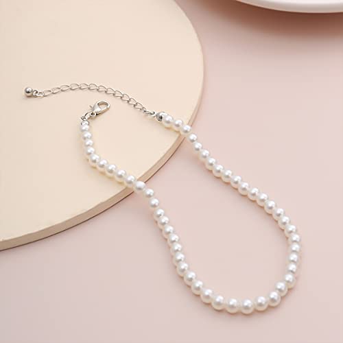 COLORFUL BLING 1Pc Pearl Handmade Anklet Simple Imitation pearls Hand Woven Boho Foot Jewelry Anklet Bracelet Summer Beach for Women - color: Pearl