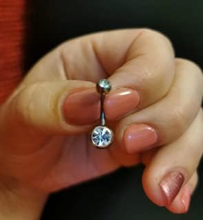VCMART Belly Button Ring Short Bar Belly Ring Short Belly Button Rings Surgical Steel 6mm Belly Rings for Women Small Belly Button Piercing Navel Rings Piercing Jewelry - color: F -silver