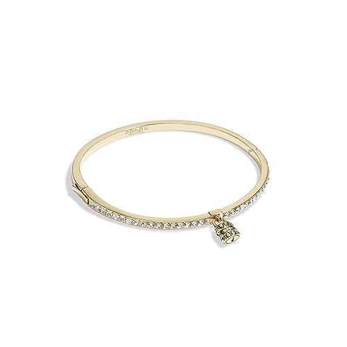 Coach Iconic Padlock Tennis Bangle Bracelet Crystal/Gold One Size