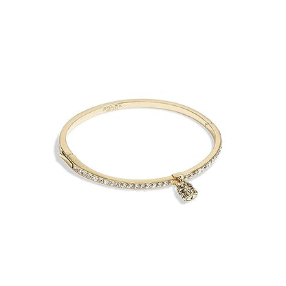Coach Iconic Padlock Tennis Bangle Bracelet Crystal/Gold One Size