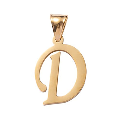 Initial Charms Gold Initial Pendant 14k Gold Letter Charm Name Pendant for Women and Men - style: D