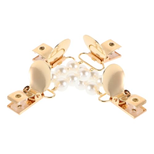 PartyKindom Sweater Clips Secure Garments for Special Occasions and Daily Wear 2pcs Vintage Cardigan Decorative Brooch Clips with Faux Pearl Design Zinc Alloy Material for Women