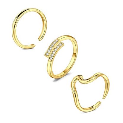 MODRSA Toe Rings for Women Toe Rings and Anklets for Women Toe Ring Adjustable Toe Rings Silver Rose Gold - color: D2-toe rings -3pcs gold