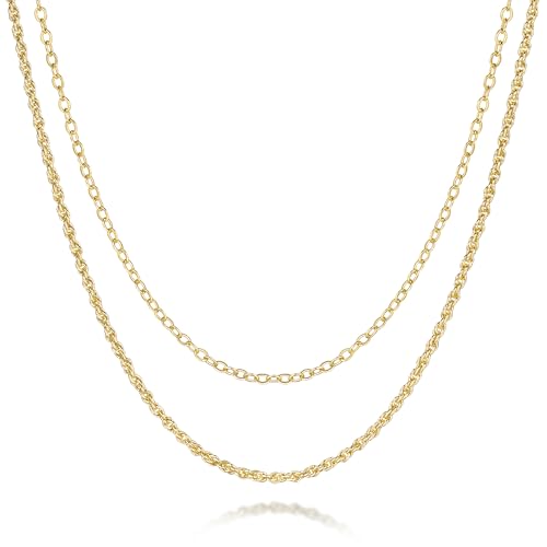 14K Gold Necklaces for Women Trendy 14K Gold Chain for Women | Layered Necklaces for Womens Refined Shine and Elegant Presence Chains Necklace Womens 18in+4cm