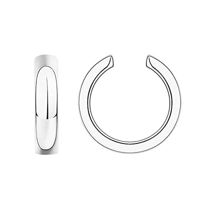 PAVOI 14K Gold Plated 925 Sterling Silver Round Huggie Ear Cuff Earrings for Women | Clip On Cartilage Cuff Earrings - style: Wide