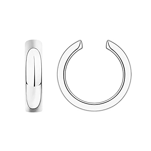 PAVOI 14K Gold Plated 925 Sterling Silver Round Huggie Ear Cuff Earrings for Women | Clip On Cartilage Cuff Earrings - style: Wide