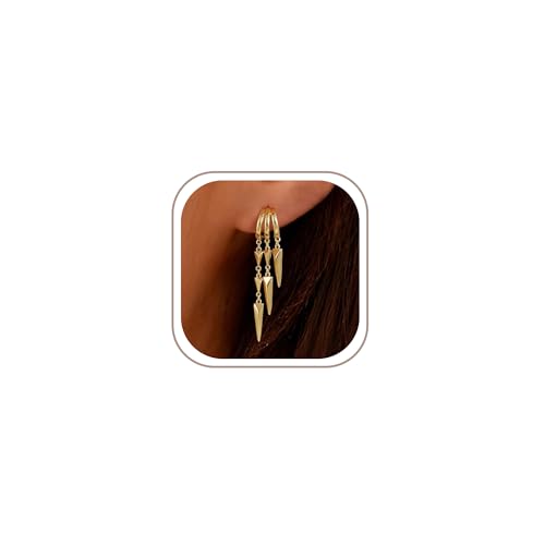 Freekiss Pearl Earrings for Women Trendy: Flat Back Stud Earrings 14K Gold Plated/925 Sterling Silver Freshwater Pearl Dangle Earrings Cute Bow Earrings Wedding Jewelry Birthday Gifts for Women Girls - style: Minimalist Long Drop-GD