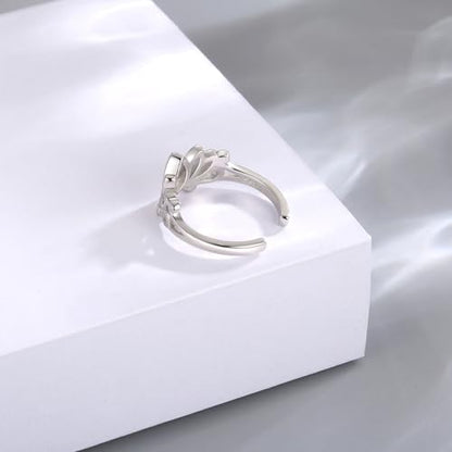 Sariel 925 Sterling Silver Toe Rings for Women Boho Adjustable Mid Finger Rings Summer Vacation Ocean Beach - color: Lotus