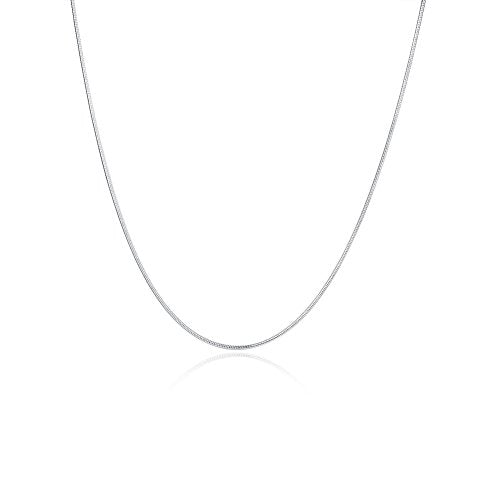 NABTYJC Sterling Silver 1MM Snake Chain with Lobster Clasp 18" 20" 24"