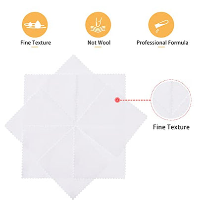 CATIFLIN 100pcs Jewelry Cleaning Cloth, Silver Polishing Cloth Individually Wrapped, Small Jewelry Polishing Cloth for Sterling Silver, Gold, Platinum and More (White, 3.15" x 3.15") - color: White