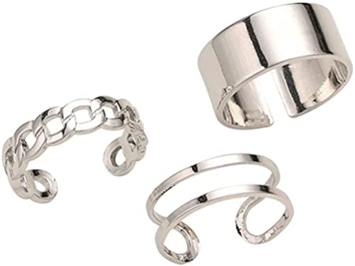3 Pcs Vintage Ring Set Simple Open Toe Rings Adjustable Finger Ring Fashionable Jewelry Gifts For Women Durability
