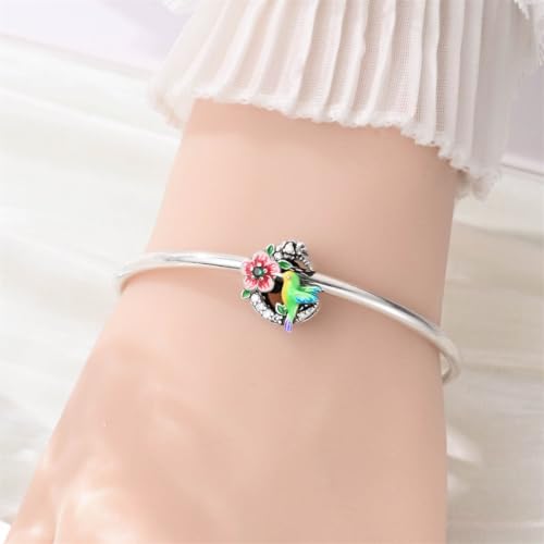 Pandach Animal Charm Bead fits Charms Bracelets for Woman-925 Sterling Silver Dangle Pendant Bead,Jewelry Beads Gifts for Women Bracelet&Necklace - style: Hummingbird Beads