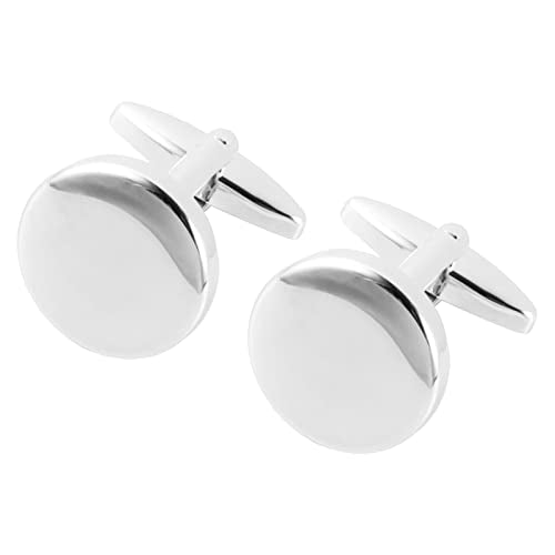 GWD Cufflinks and Tie Clip Set Personalized Cuff Links Business Wedding - style: Silver