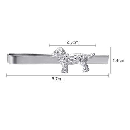 Silver Tie Clip for Mens Stainless Steel Novelty Feather Bat Bee Tie Bar Suitable For Necktie Bar Clip - style: Dog Tie Clip