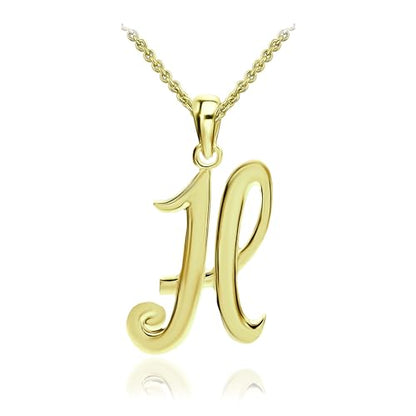SEA OF ICE Letter Initial Necklace, Alphabet Letter Pendant Necklace, Sterling Silver, Gold, Rose Gold Necklace for Women, Elegant Initial Necklaces, Personalized Custom Women's Necklaces - color: Yellow Gold