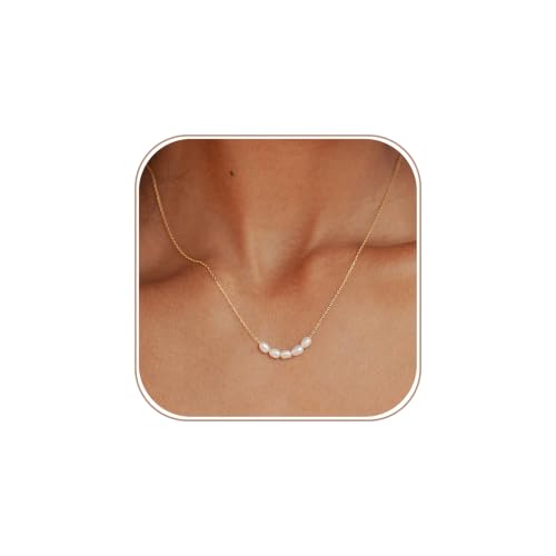 Amicon Pearl Necklaces for Women – 14K Gold Plated Freshwater Pearl Dainty Choker Hypoallergenic Pearl Necklace Wedding Birthday Gift for Women - style: Pearl Pendant-01-GD